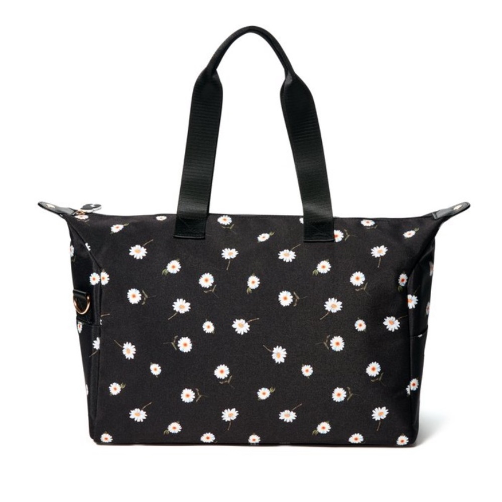 ALICE + OLIVIA Daisy Print Duffle Bag in Black - Picture 5 of 9